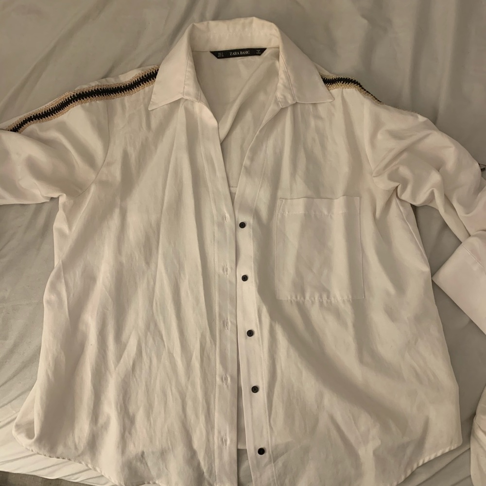 Zara white button down size small